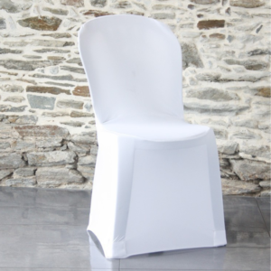 Housse de chaise en lycra blanc